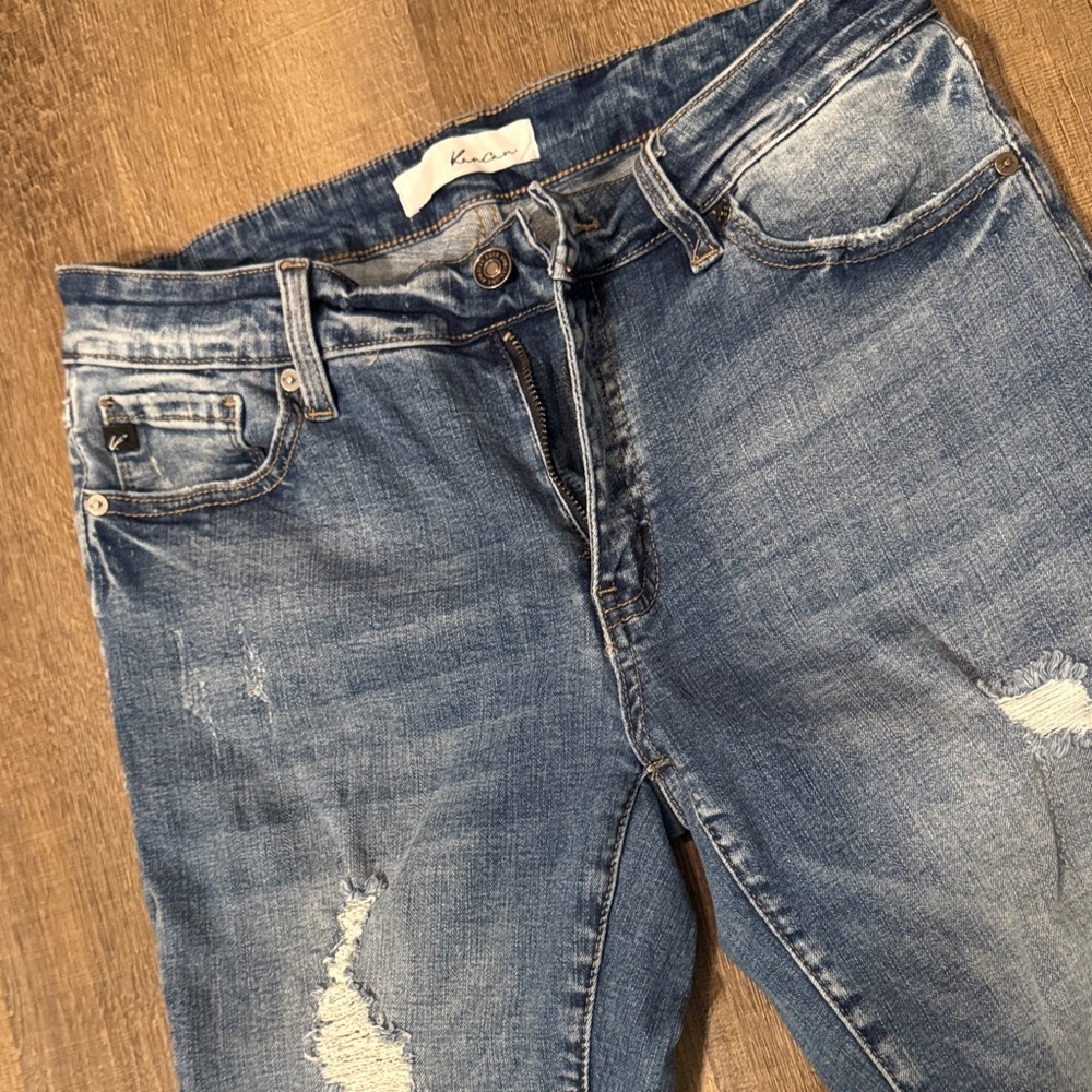 KanCan Blue Distressed Cropped Jeans - Picture 5 of 10